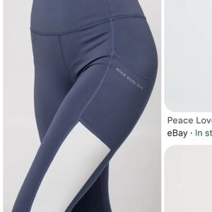 peace love world leggings blue